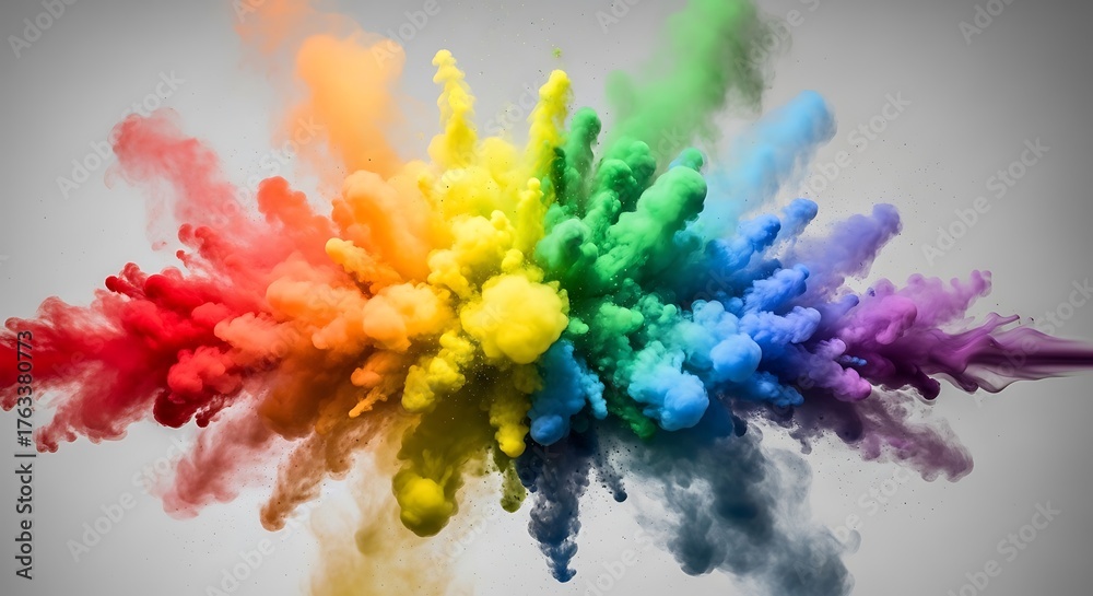 Obraz premium Explosion of vibrant colors in a dynamic abstract display.