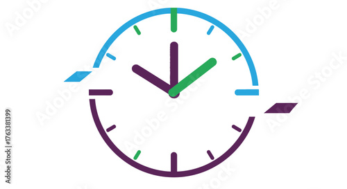 Clock face showing time, perfect for time management and deadlines.