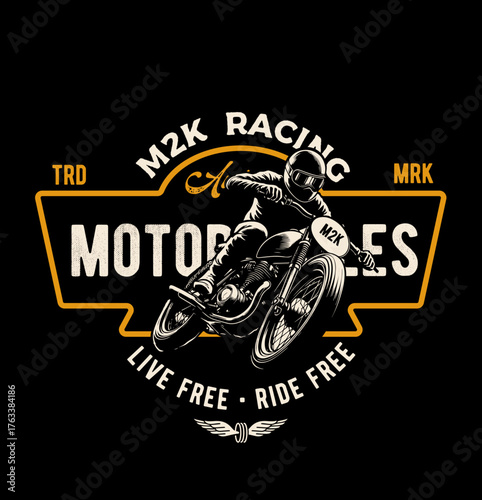 vector illustration of a motorcycle badge