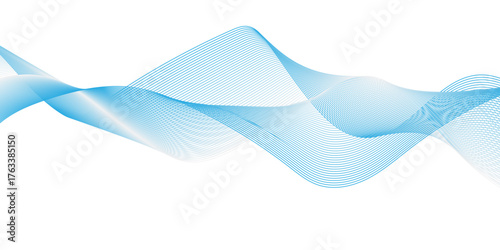 Abstract blend wave lines and technology background. Background lines wave abstract stripe design. White background, mesh abstract, vector gradient line soft blend.	
