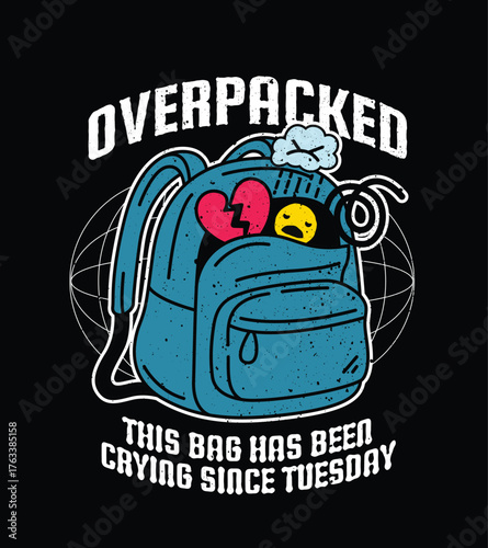 Overpacked graphic illustration