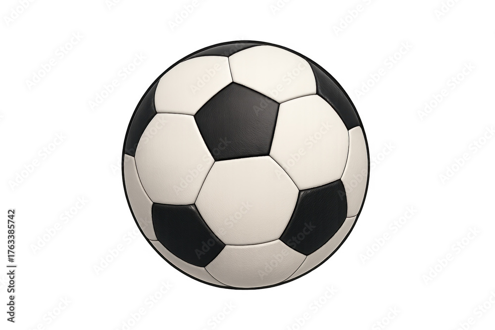Fototapeta premium Soccer ball classic design black white transparent background