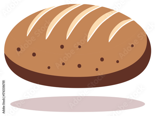 Loaf of Bread Illustration Fresh Baked Breads Foodstuffs Bakeries Bakes Foodstuff Bakery Items