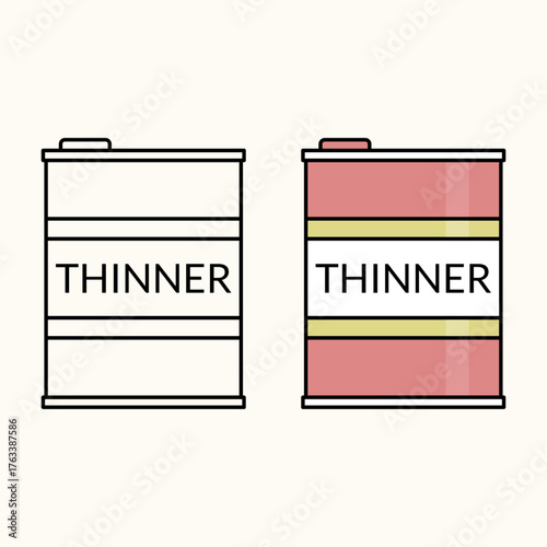 A thinner can. representing the painting and manufacturing industry theme. Vector illustration