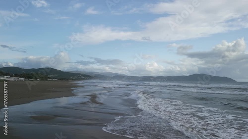 drone, vista su spiaggia nel cilento in inverno