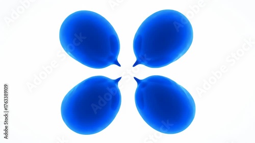 Abstract blue color drop expanding and spreading liquid ink. Modern fluid element motion for futuristic art design concept footage.