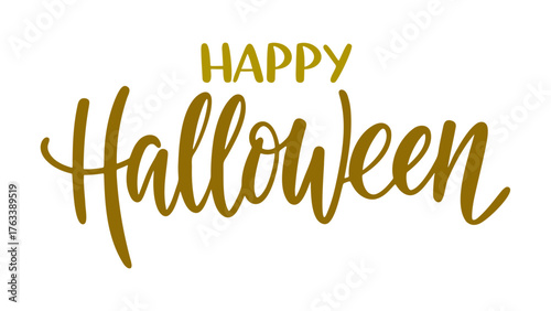 Happy halloween text gold lettering typography design