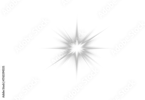 Radiant gray PNG star with sparkling light and glowing highlights. Bright sparkles enhance elegant and festive visuals. Transparent shining sun and bright flashes create magical charm.