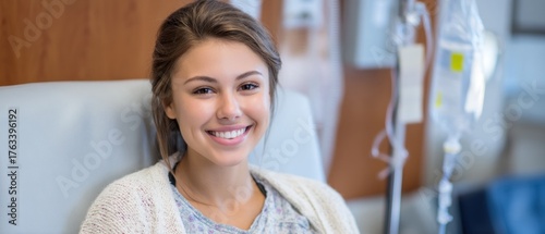 Woman smiling in a hospital setting