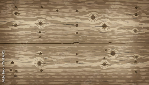 Natural wood texture vector background. Illustration of rustic wooden planks with grain and knots. Old timber wall or floor surface for design