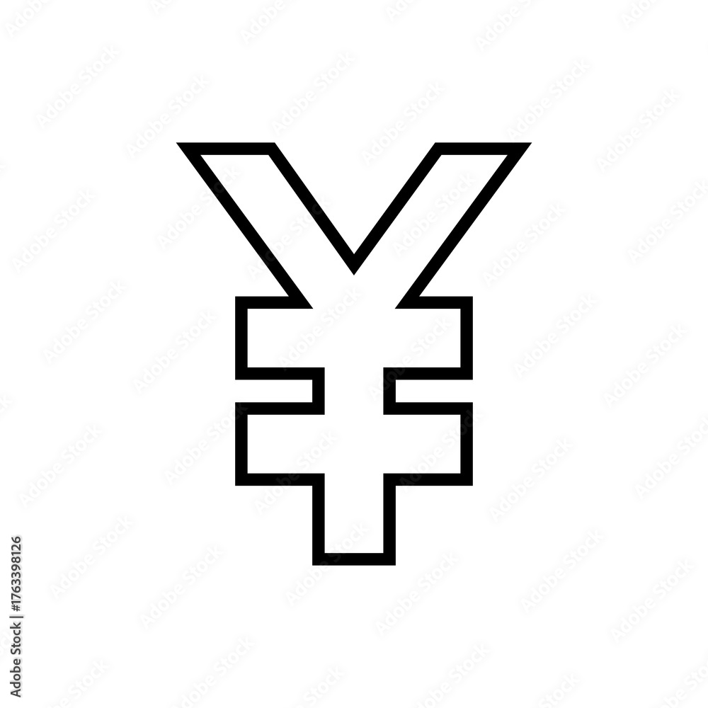 Obraz premium Yen sign icon. JPY currency symbol. Flat Vector illustration