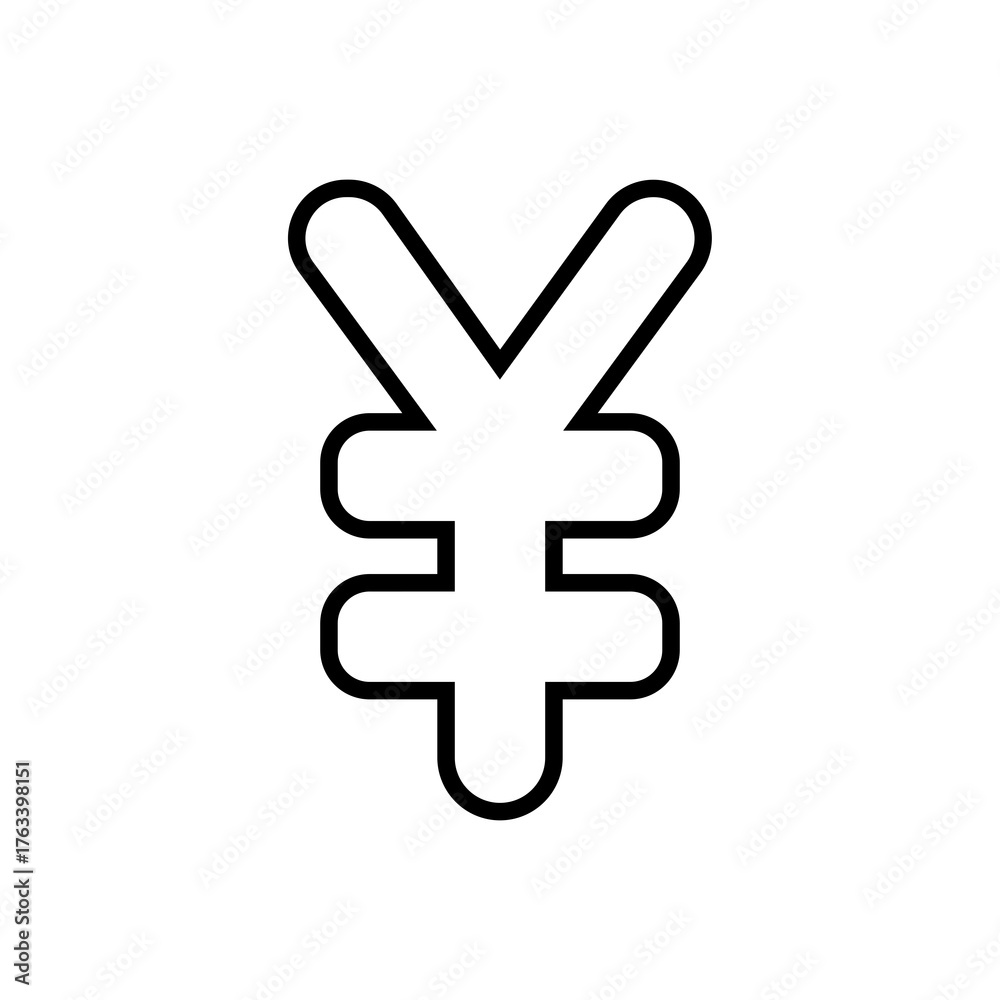 Obraz premium Yen sign icon. JPY currency symbol. Flat Vector illustration