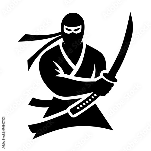 Stealthy Ninja Warrior with Katana