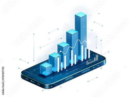 PNG 3D Smartphone Augmented Reality Chart with Transparent Virtual Hologram Technology AR and VR Interface