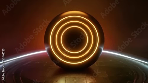 Neon Portal Ring Pulse - 4K Sci-Fi Gateway for Futuristic Visuals & Tech Art