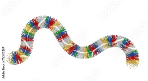 Colorful serpentine decoration for New Year, Christmas celebration  