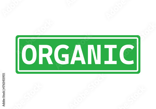 Etiqueta verde de orgánico en fondo blanco
