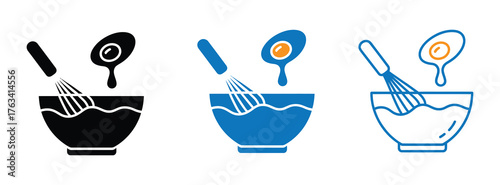 Whisking ingredients in a bowl culinary icon, Egg Beater and bowl glyph icon. Symbol, logo illustration.Mixing whisk and bowl vector icon. filled flat sign for mobile concept and web design. 