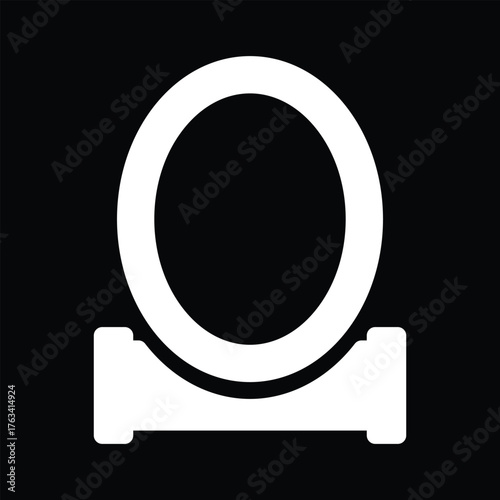 Halloween crystal ball outline on black background