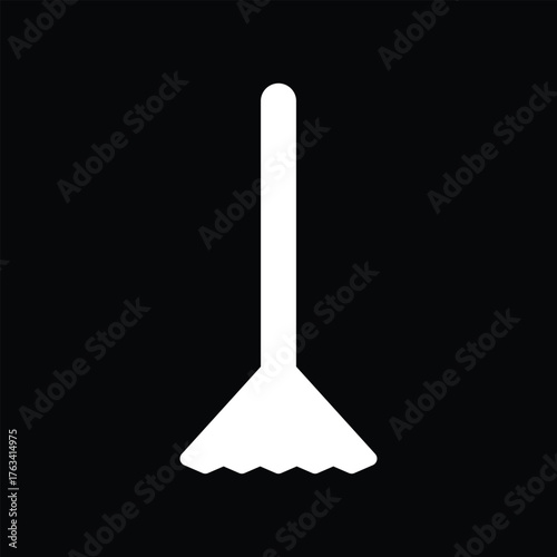 Witch broom silhouette on black background