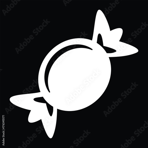 Halloween candy silhouette on black background