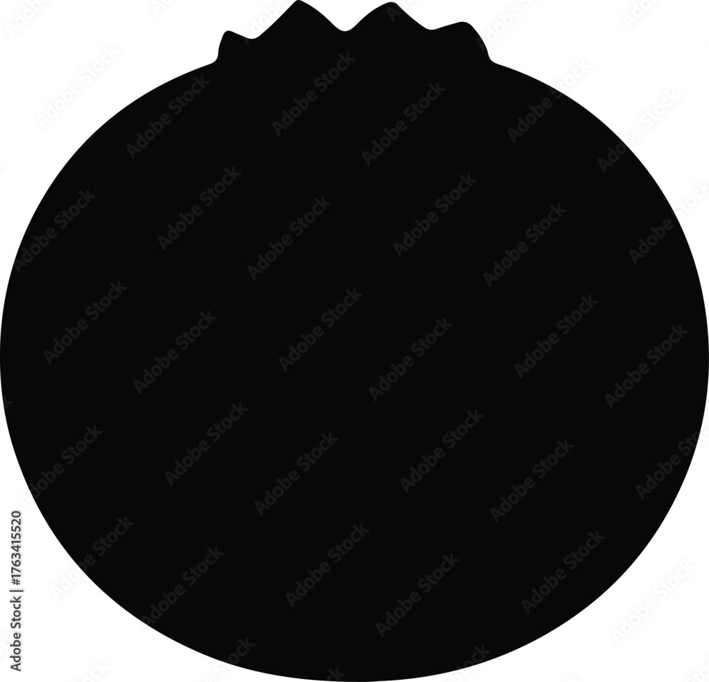 Fototapeta premium Vector Blueberry fruit single shape black silhouette Illustrator