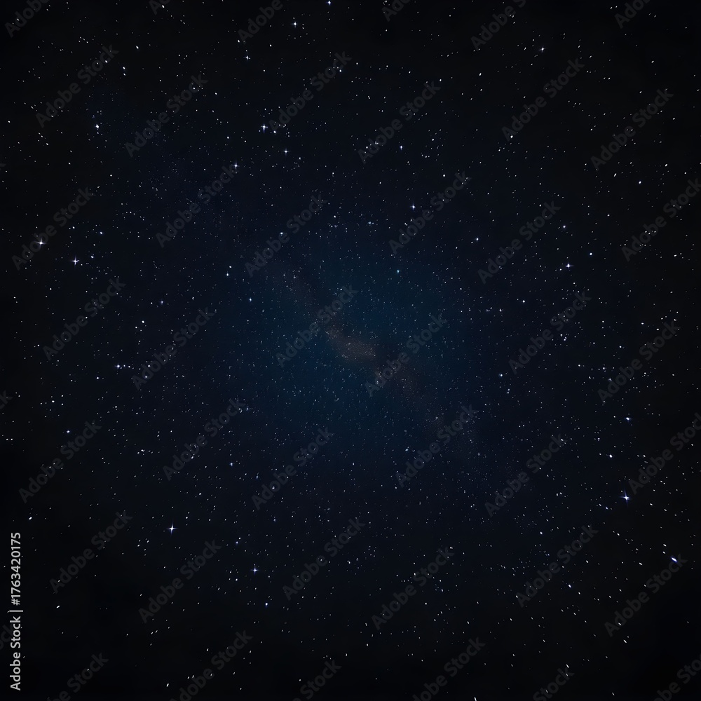 Obraz premium A vast, dark night sky filled with countless twinkling stars and the faint glow of the Milky Way galaxy.