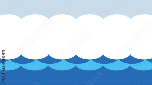 Blue wave and cloud abstract background vector illustration. Modern soft design with smooth curves, perfect for presentations, posters, flyers, web, digital projects