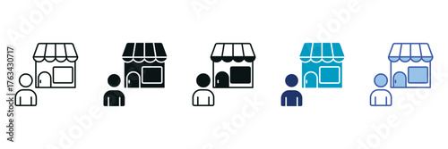 Owner Icon Set Consisting of Multiple Styles Vector Illustration