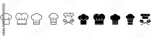 Chef hat vector icon set. cook illustration sign collection. kitchen symbol. restaurant logo.