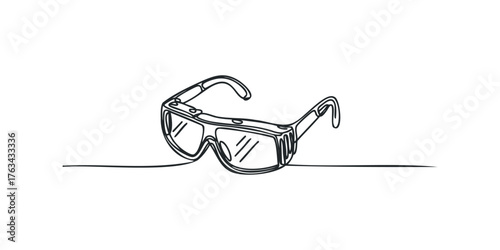 Safety Goggles Line Art