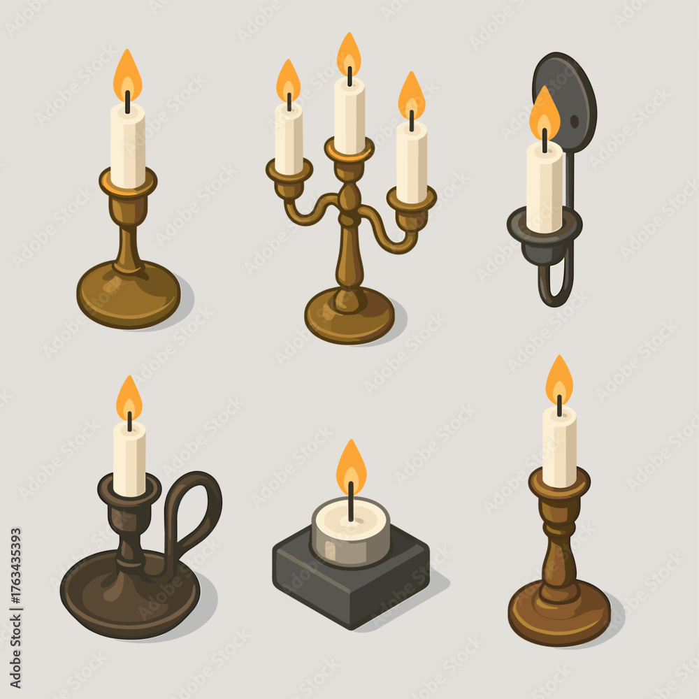 Fototapeta premium set of burning candles