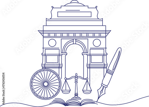 Constitution of India vector design