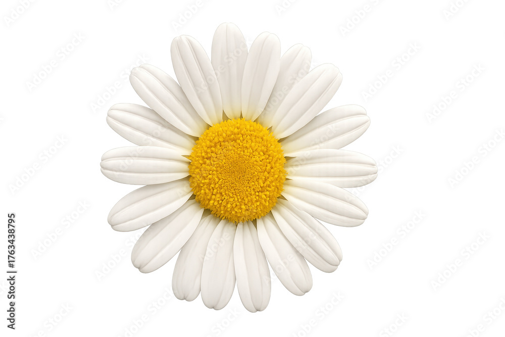 Fototapeta premium White daisy flower head showing yellow center
