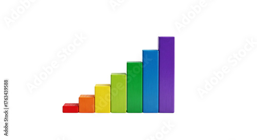 Colorful wooden blocks arranged to form a bar graph isolated on transparent background Free Download Colorful wooden blocks arranged to form a bar graph isolated on transparent background - GFXLoad