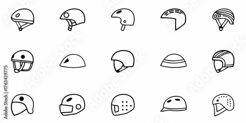 Diverse helmet collection for sports safety needs, showcasing different designs and styles for cycling, skateboarding, and more, ideal for promoting safety awareness