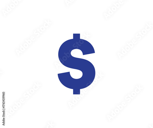 Bold blue dollar symbol signifies financial success, wealth, and economic growth, perfect for business concepts.