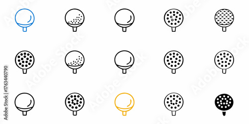 Elevate Your Golf Game with these Stylish Golf Ball Icons, Perfect for Golfing Apps, Websites, or Sporty Designs, Featuring Modern Golf Ball Designs