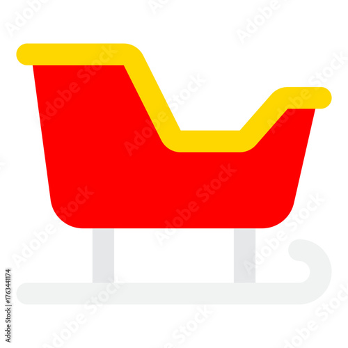 Simple vector illustration of a sled with runners and seat.