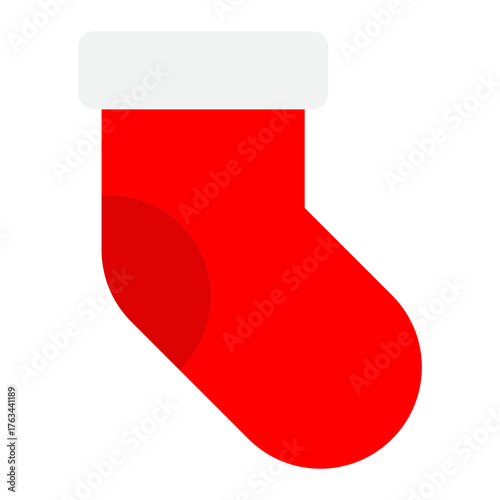 Simple illustration of a stocking or sock shape.