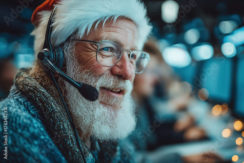 A busy call center operator...