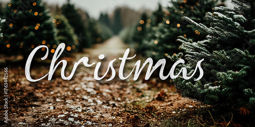 Christmas tree farm with ho...
