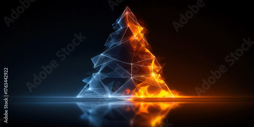 Geometric Christmas tree design abstract background