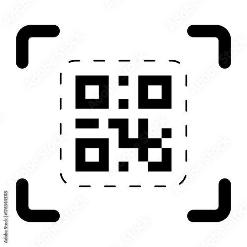 scanning for qr code payment glyph icon