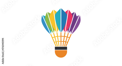 Colorful badminton shuttlecock design a vibrant illustration of sports equipment