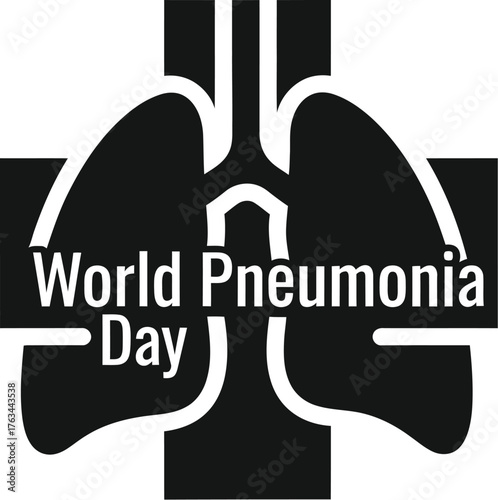 Vector art of lungs with cross for pneumonia day