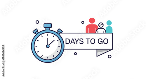 Countdown Timer Days To Go Concept Illustration.