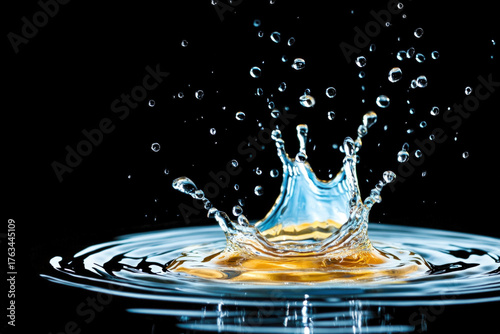 Water Drops On Black Backgr...