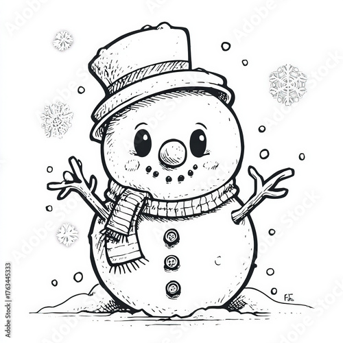 Snowman Featuring a Carrot ...