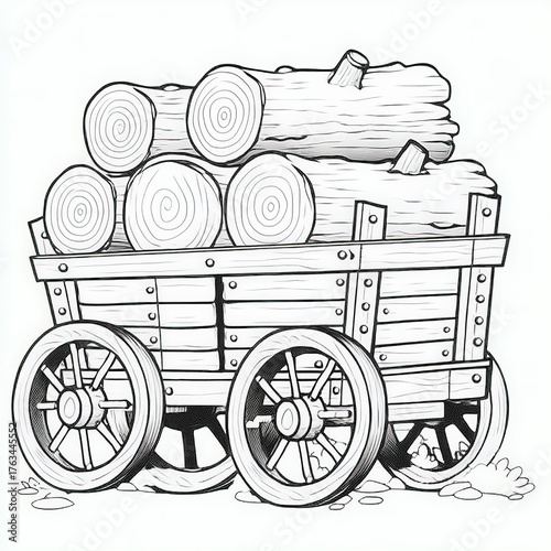 Logs in a Wagon, coloring p...